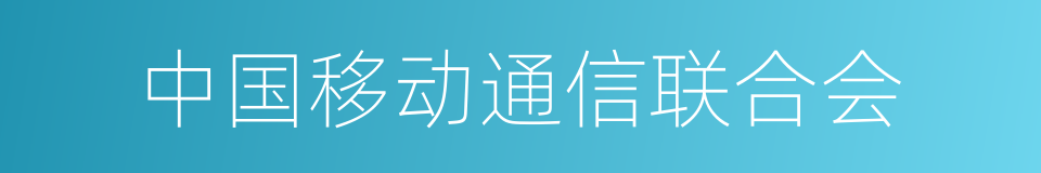 中国移动通信联合会的同义词