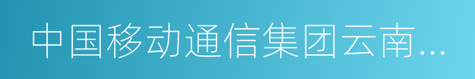 中国移动通信集团云南有限公司的同义词