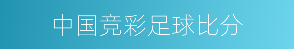 中国竞彩足球比分的同义词