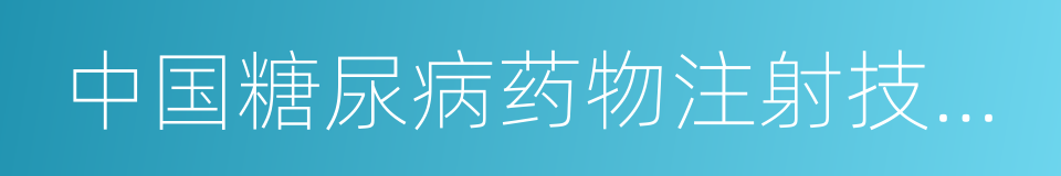 中国糖尿病药物注射技术指南的同义词