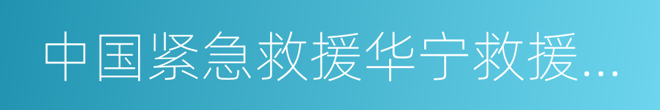 中国紧急救援华宁救援总队的同义词