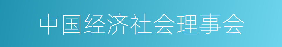 中国经济社会理事会的同义词