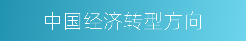 中国经济转型方向的同义词