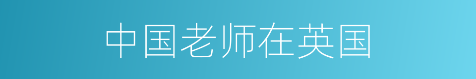 中国老师在英国的同义词