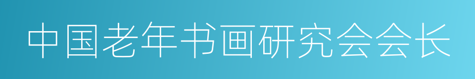 中国老年书画研究会会长的同义词