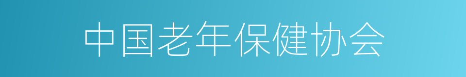 中国老年保健协会的同义词