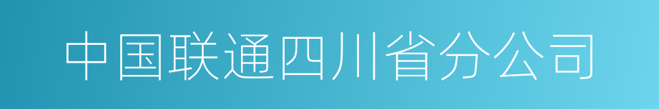 中国联通四川省分公司的同义词