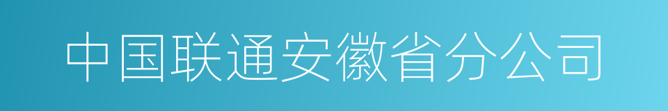 中国联通安徽省分公司的同义词