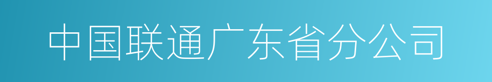 中国联通广东省分公司的同义词