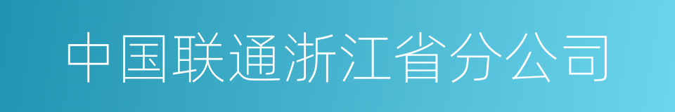 中国联通浙江省分公司的同义词