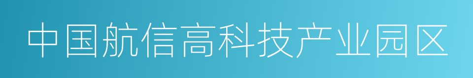 中国航信高科技产业园区的同义词