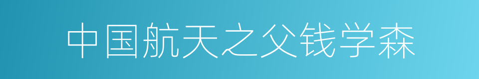 中国航天之父钱学森的同义词