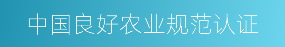 中国良好农业规范认证的同义词