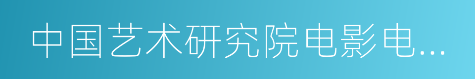 中国艺术研究院电影电视艺术研究所的同义词