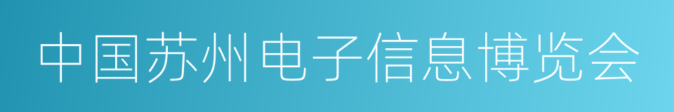 中国苏州电子信息博览会的同义词