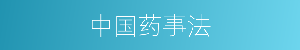 中国药事法的同义词