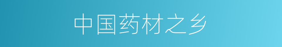 中国药材之乡的同义词