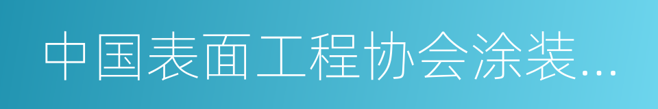 中国表面工程协会涂装分会的同义词