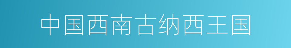 中国西南古纳西王国的同义词