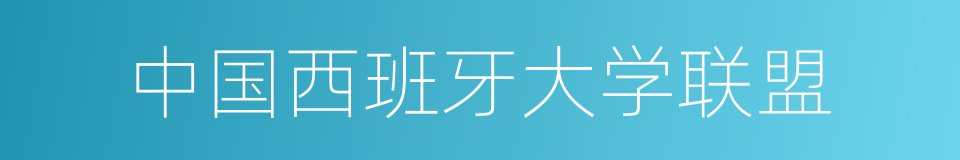 中国西班牙大学联盟的同义词