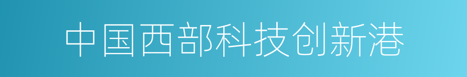 中国西部科技创新港的同义词