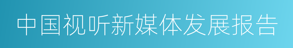 中国视听新媒体发展报告的同义词