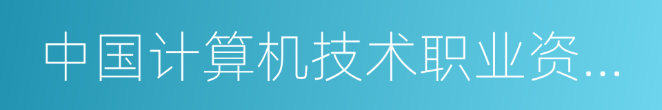 中国计算机技术职业资格网的同义词