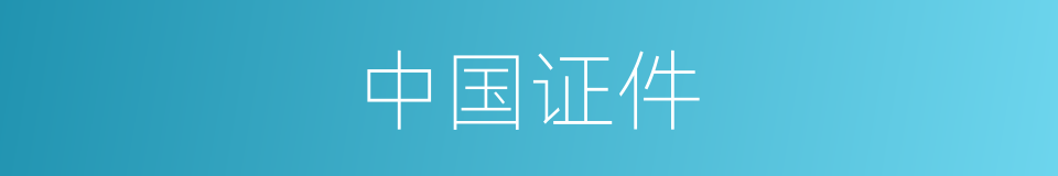 中国证件的同义词