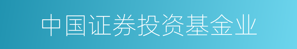 中国证券投资基金业的同义词