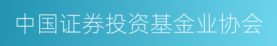 中国证券投资基金业协会的同义词