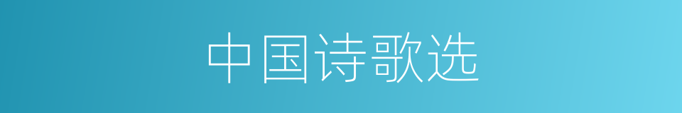 中国诗歌选的同义词