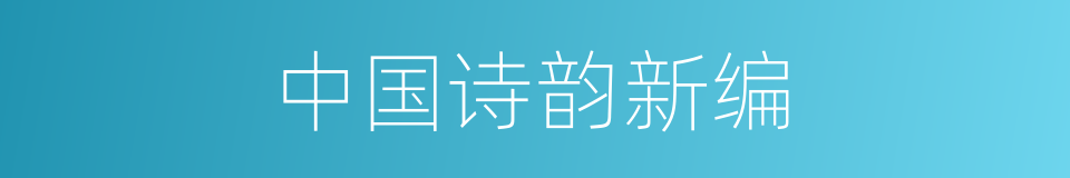 中国诗韵新编的同义词
