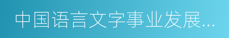 中国语言文字事业发展报告的同义词
