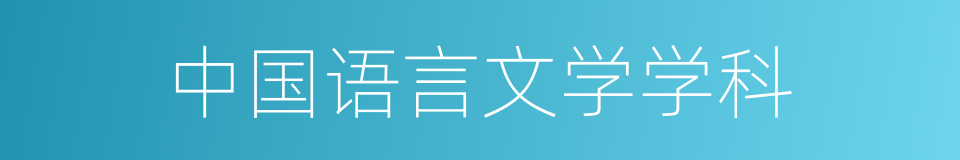 中国语言文学学科的同义词