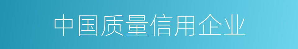 中国质量信用企业的同义词