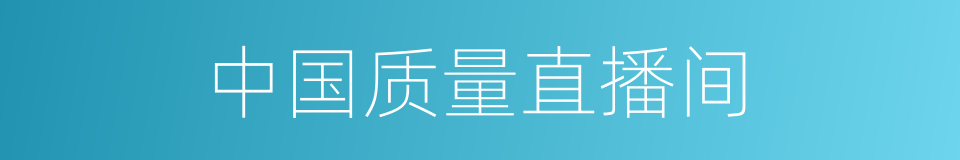 中国质量直播间的同义词