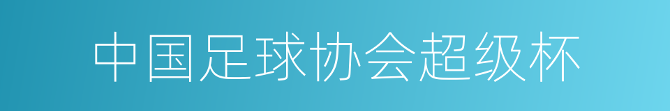 中国足球协会超级杯的同义词