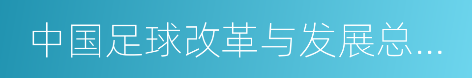 中国足球改革与发展总体方案的同义词