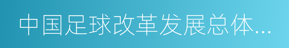 中国足球改革发展总体方案的同义词