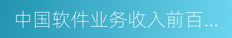 中国软件业务收入前百家企业的同义词