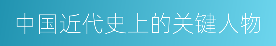 中国近代史上的关键人物的同义词