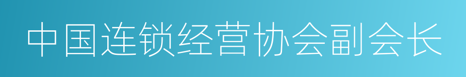 中国连锁经营协会副会长的同义词