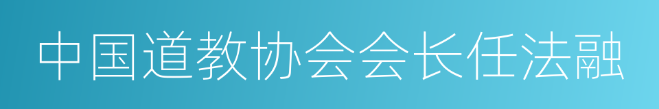 中国道教协会会长任法融的同义词