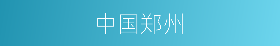 中国郑州的同义词