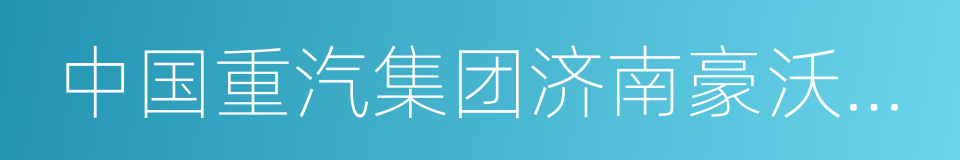 中国重汽集团济南豪沃客车有限公司的同义词