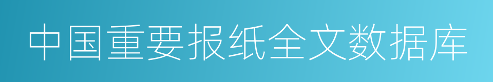 中国重要报纸全文数据库的同义词