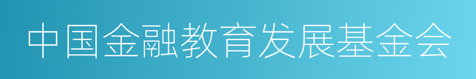 中国金融教育发展基金会的同义词