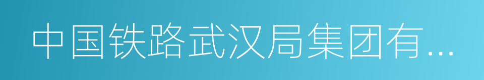 中国铁路武汉局集团有限公司的同义词