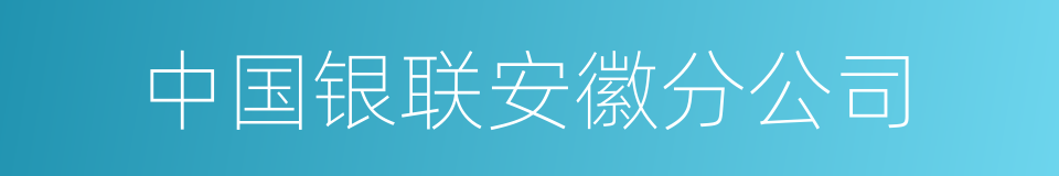 中国银联安徽分公司的同义词