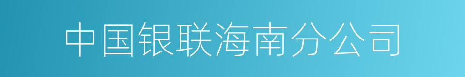 中国银联海南分公司的同义词